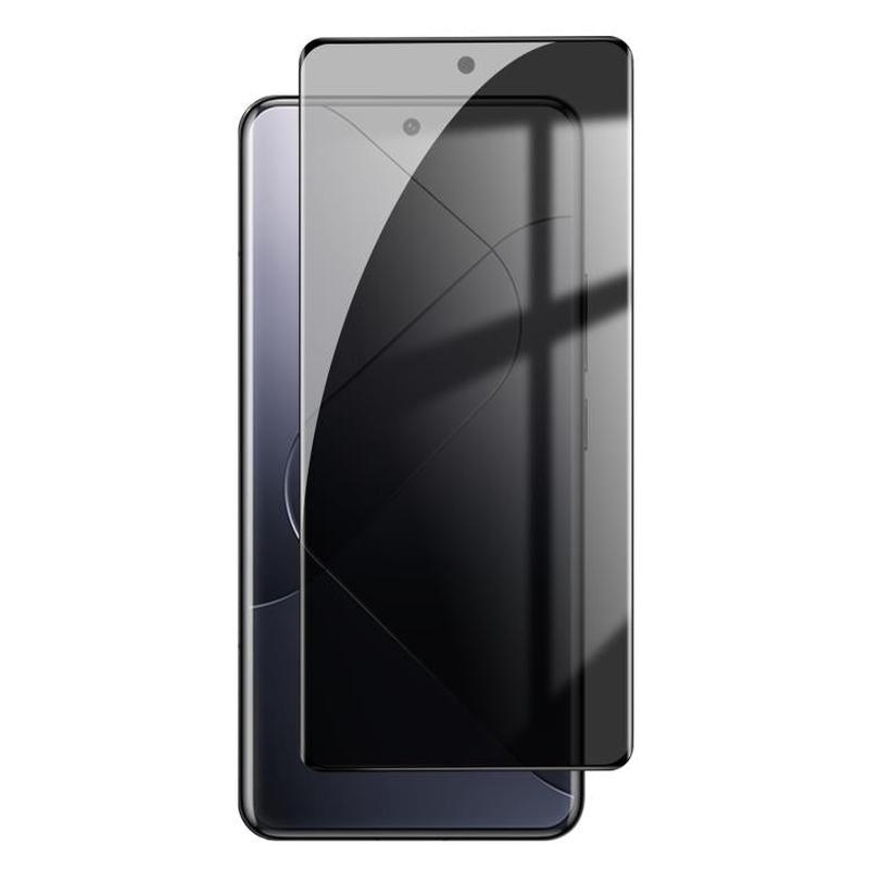 For Xiaomi 14 Pro Kalebol Curved High-Aluminum Screen-Printed Full-Coverage Anti-Fingerprint Black-Border Privacy Tempered Glass Film