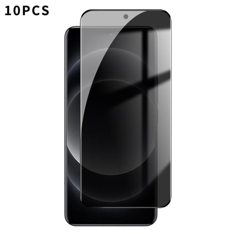 For Xiaomi 14 Ultra 10pcs Kalebol Curved High-Aluminum Screen-Printed Full-Coverage Anti-Fingerprint Black-Border Privacy Tempered Glass Film
