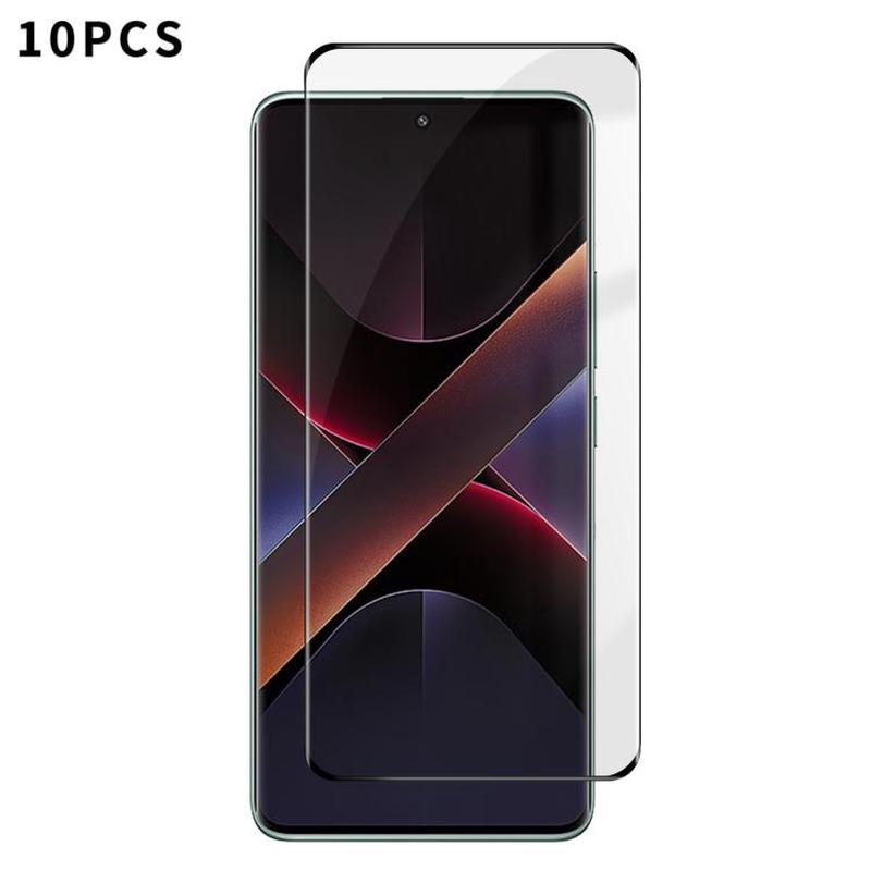 For Xiaomi Poco X7 10pcs Kalebol Curved High-Aluminum Screen-Printed Full-Coverage Anti-Fingerprint Black-Bordered HD Tempered Glass Film