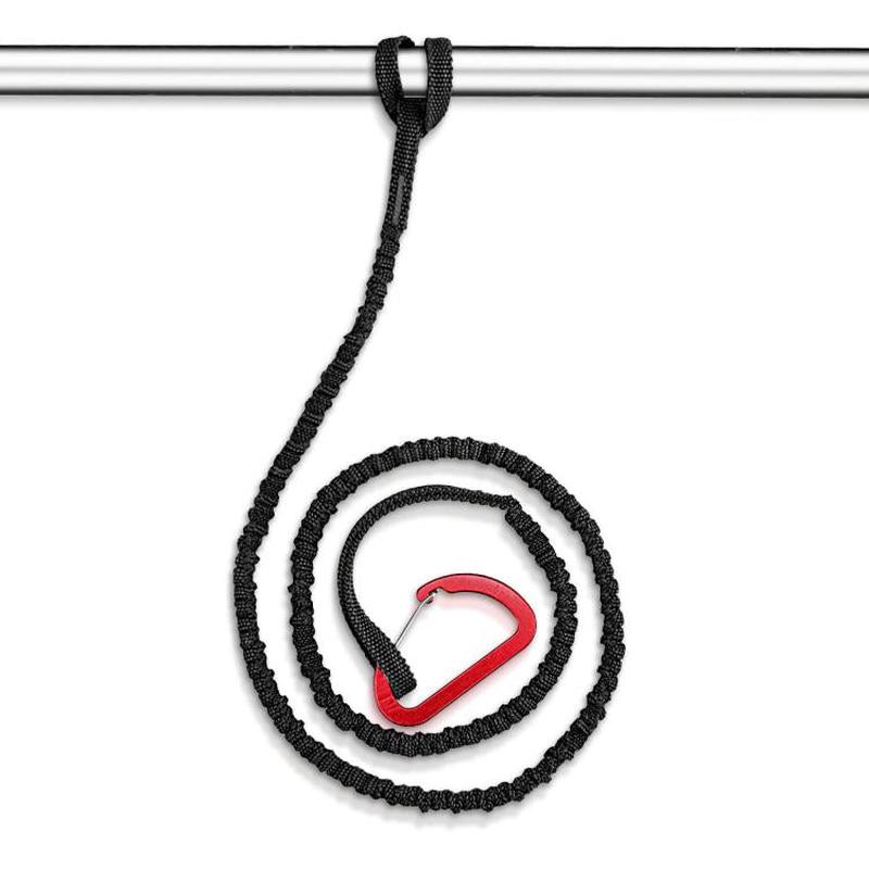 Kayak Paddle Retractable Leash With Carabiner(1pc Black)