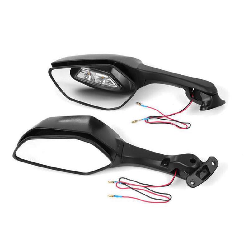 Motorcycle Rearview Mirror With LED Light For Kawasaki ZX-10R 2011-2015(1pair)