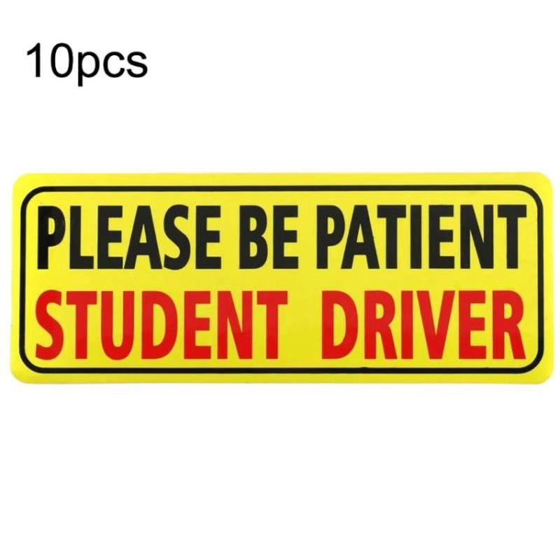 10pcs New Driver Car Probationary Sticker Reflective Magnetic Warning Sticker, Style: 4