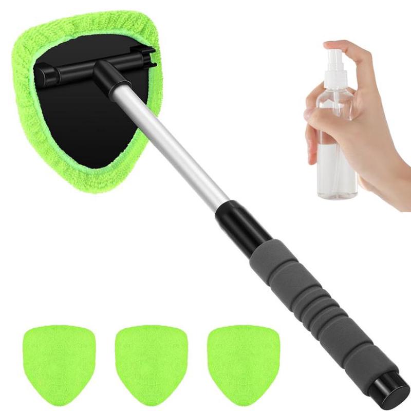 6pcs Car Windshield Cleaning Brush Set Telescopic Window Brush Car Washing Supplies(Green)