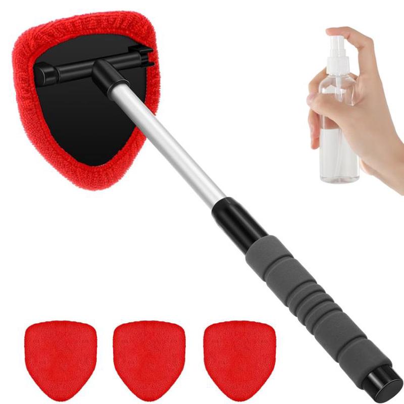 6pcs Car Windshield Cleaning Brush Set Telescopic Window Brush Car Washing Supplies(Red)