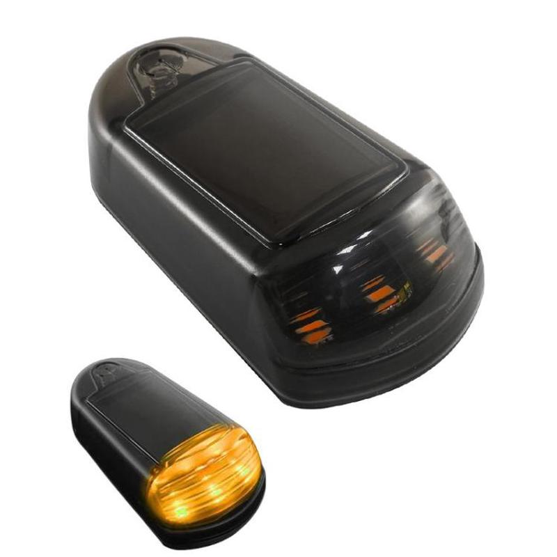 Solar-Powered Roof Warning Light LED Roof Strobe Light For Trucks Pickups, Spec: Transparent Black Yellow Light