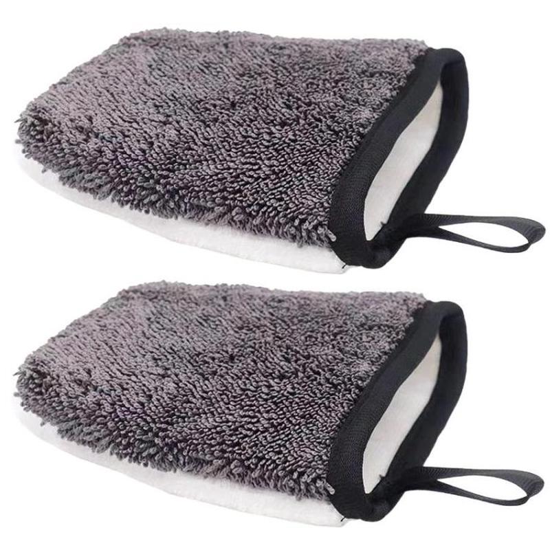 2pcs Car Interior Cleaning Gloves Dashboard Seat Car Washing Tools(Grey)