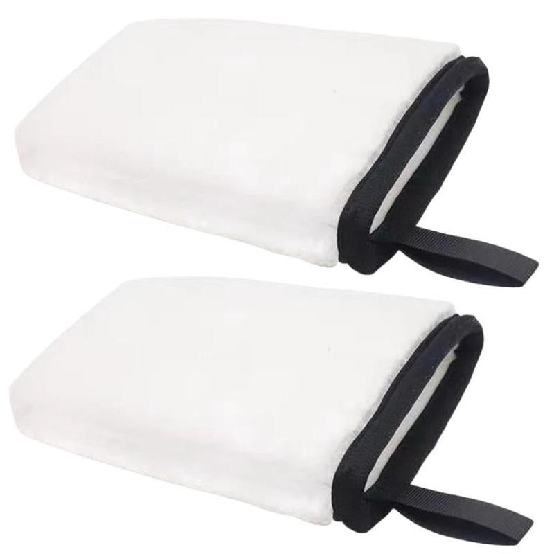 2pcs Car Interior Cleaning Gloves Dashboard Seat Car Washing Tools(White)