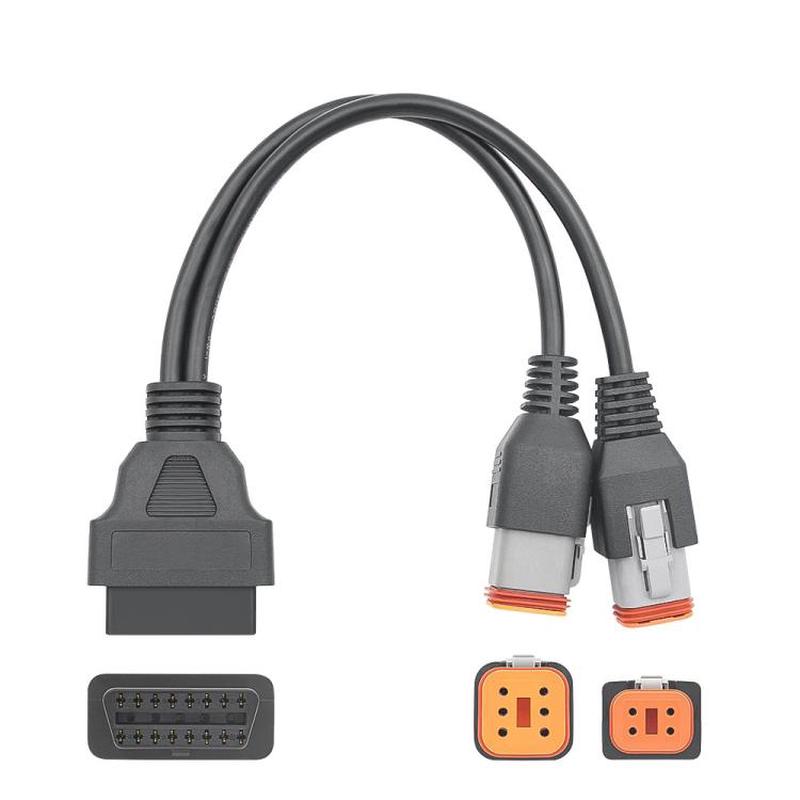 Motorcycle 6+4 Pin Adapter Cable for Harley Davidson(2 in 1)