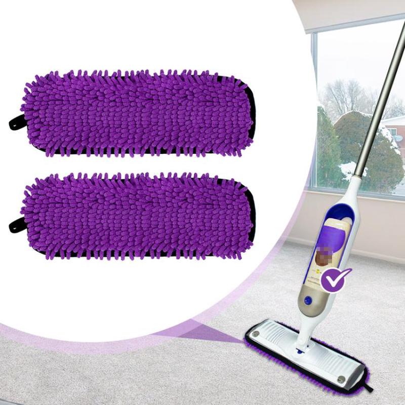 2pcs /Pack Chenille Microfiber Mop Pads For Swiffer PowerMop Replacement(Purple)