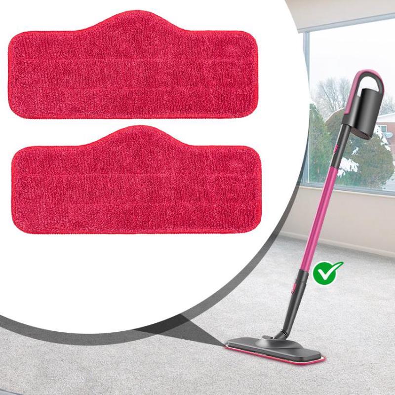 2pcs /Pack Mop Cloths Rag For Schenley Steam Mop Replacement Microfiber Pads(Red)