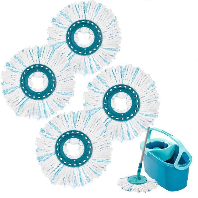 4pcs /Pack Mop Head for Leifheit Twist Mop Super Absorbent Microfiber Replacement(Green White)