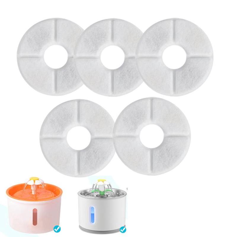 5pcs /Pack Replacement Filter For Pet Water Fountain Water Dispenser Pre-Filter(White)