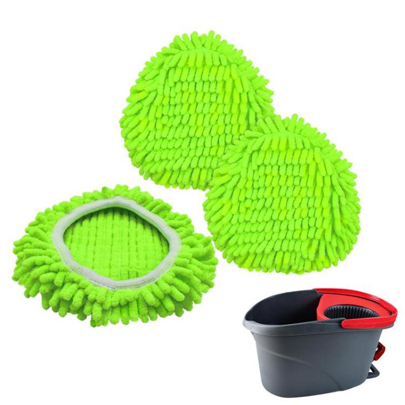 3pcs /Pack Mop Pads For O-Cedar EasyWring 1-Tank System Replacement Parts(Green)