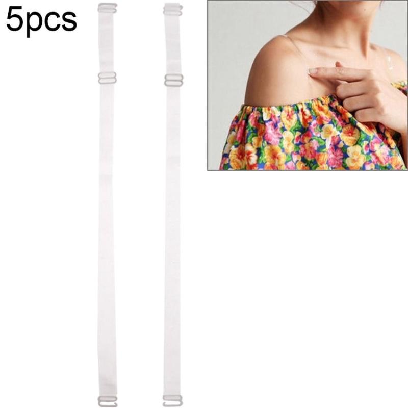 5pcs Invisible Bra Shoulder Strap Ladies Replacement(Transparent)