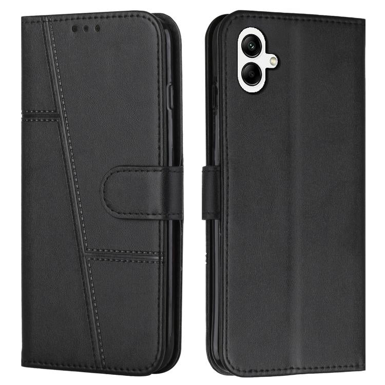 For Samsung Galaxy A07 4G Stitching Calf Texture Buckle Leather Phone Case(Black)