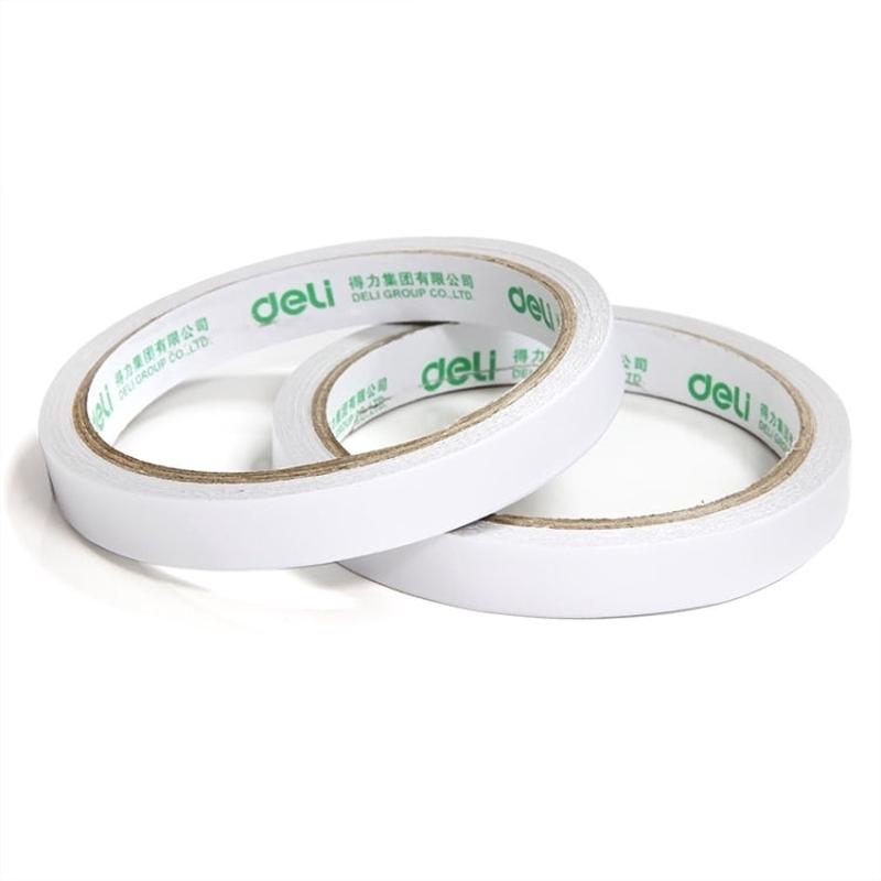 2 Volumes Deli High Adhesive Double Faced Adhesive Strong Dual Sided Tape, Size: 9mm