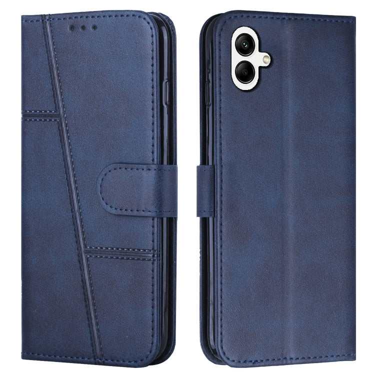 For Samsung Galaxy A05 Stitching Calf Texture Buckle Leather Phone Case(Blue)